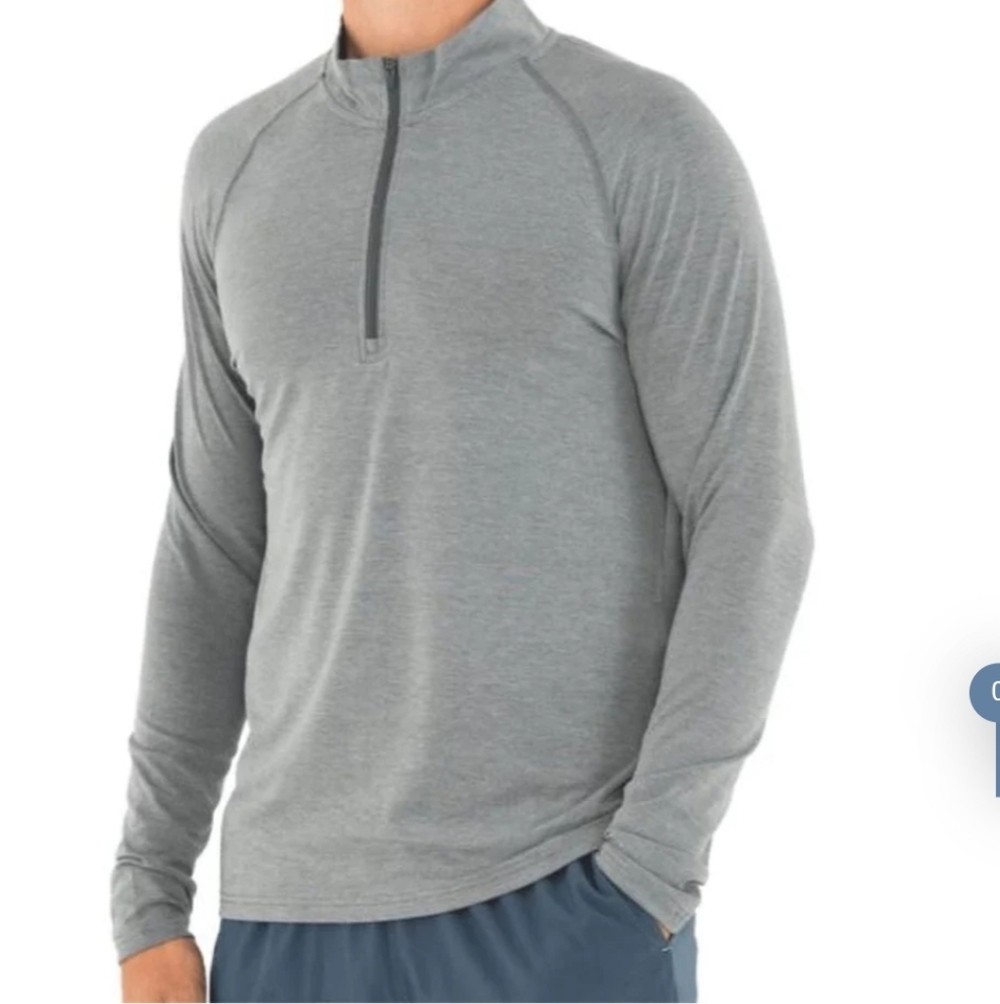 Free Fly Men's Bamboo Flex Quarter Zip Heather Graphite Size Large Performance